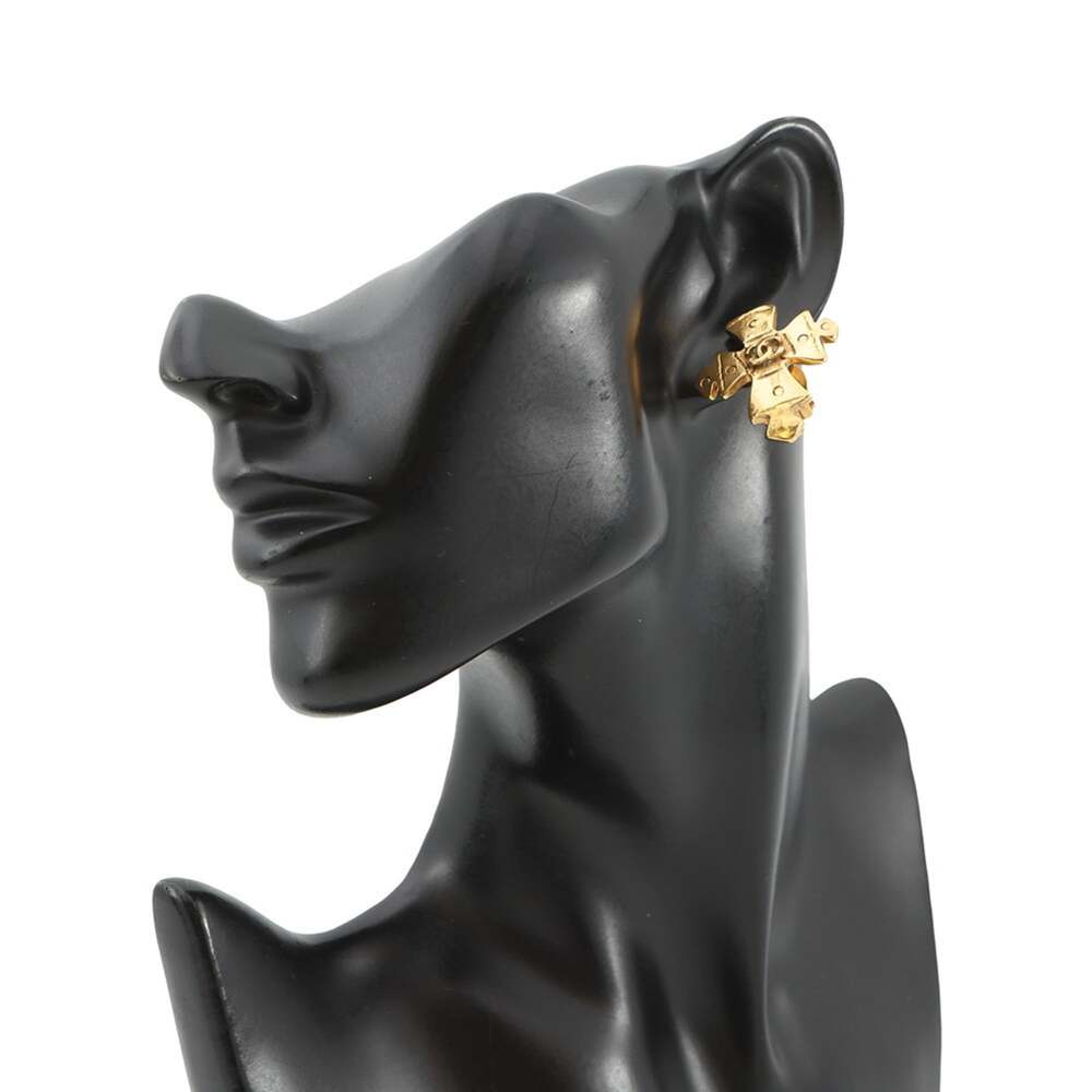 Chanel Cc Logo Cross Clip-On Earrings #246812C10B - Picture 4 of 9